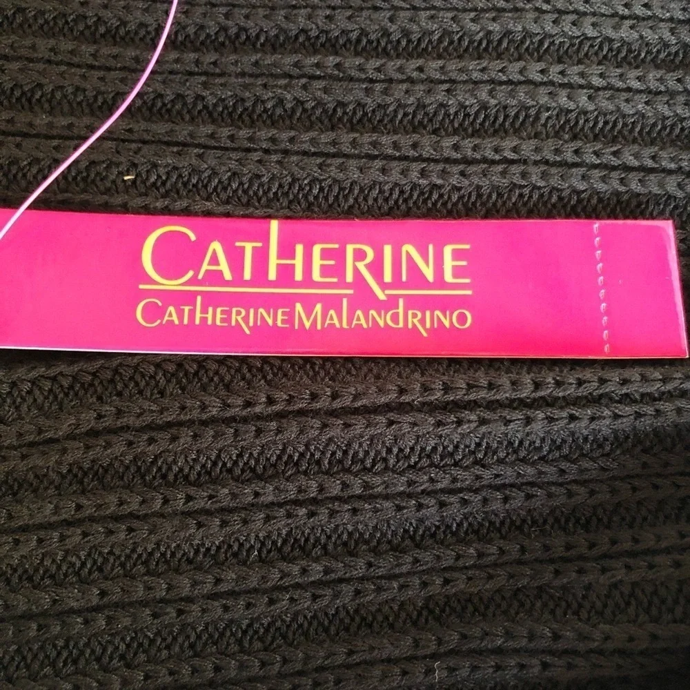 Catherine Malandrino Black Knit Tassel Fringe Pullover Top Size Large NEW - Picture 11 of 12